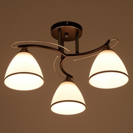 Sarri gallop chandelier 3x60W E27 Black-Khrom 25x43x43 cm.-2