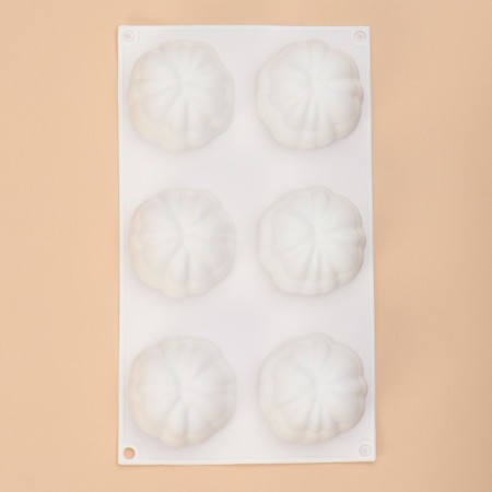 Form for mousse desserts and baking of the share "Flower", 30 × 17 × 5 cm, 6 cells (d = 7 cm), white color-3