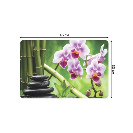 A set of napkins for setting the table "Bamboo and flowers", rectangular, rounded edges, size 30x46 cm, 4 pcs-2