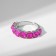 Ring "Jewelry" circles, pink color in silver, dimensionless