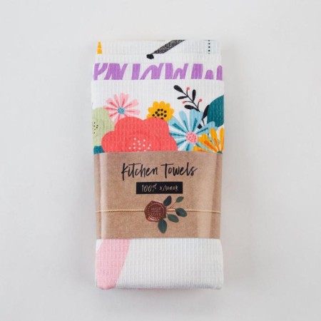 Set of towels kitchen shade "Easter bunnies" 35x60cm-4 pcs, 100% cotton, waffle 160 g/m2-8