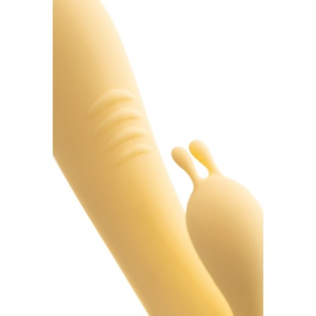 Vibrator Flovetta by Toyfa Aster with a clitoral stimulator, silicone, 22 cm, yellow color-6