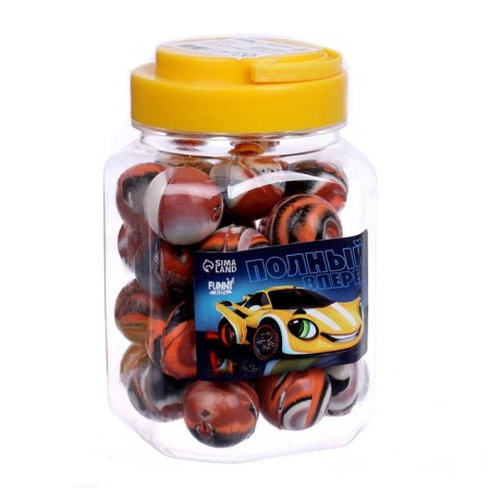 Rubber ball, jump “full forward”, in a bank, 30 pcs, mix color-1