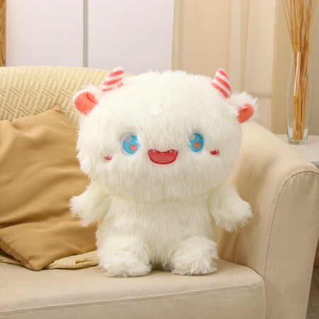 Soft toy "Monster" with horns, 40 cm, white color-1