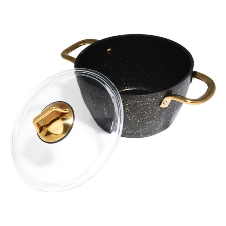 A set of dishes of 3 objects: 2 pots, pan, black color, 2.8/4.3 l/26 cm-9