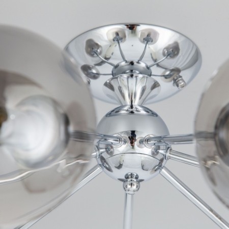 Ceiling chandelier CITILUX “Tommy” CL102170, 66.5x66.5x26 cm, 7x40W, E14, gray color gray-5