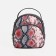 Women's backpack-mini on lightning, external pocket, Medvedkovo, gray/pink color