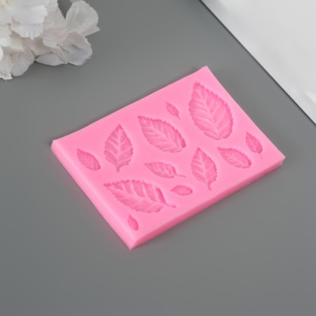 Mold Silicon "Birch leaves" 12 objects 0.7x9.7x6.4 cm-1