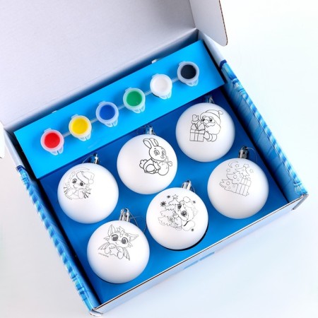 Set for creativity. Christmas balls for coloring "FALITAL TALE", 6 pcs-8