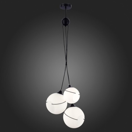 Suspended EVOLUCE lamp. Sle103183-03. Satturo. 3x60 watts, E27, 30x30x120 cm, black color-1