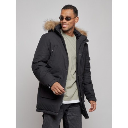 Extensive male winter park, size 56, black color-7