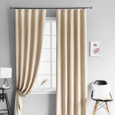 Set of curtains "Tina", size 2x145x270 cm, beige color