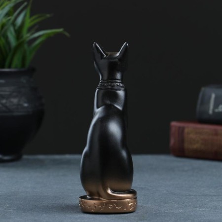 Figure "Egyptian cat" 13x7cm, bronze/marble baby-2