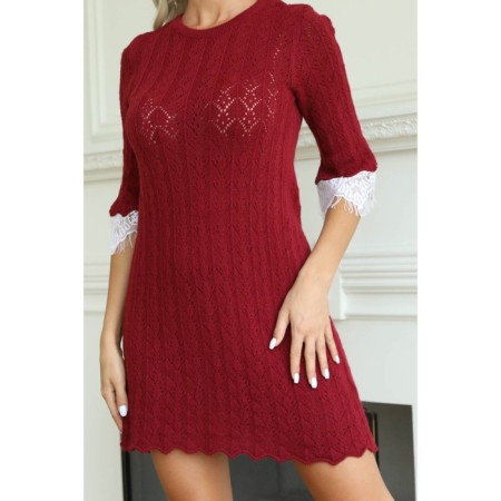 Female dress, size 50, burgundy color-8