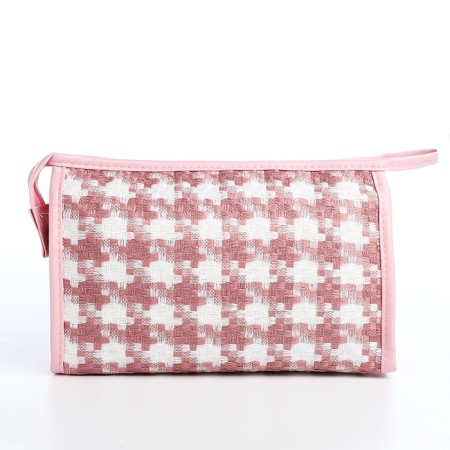 Cosmetic bag with lightning, white/pink color-1