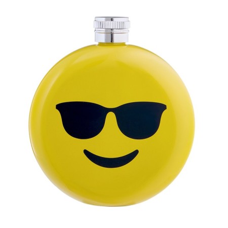 Smile alcohol flask, stainless steel, round, gift, 150 ml-2