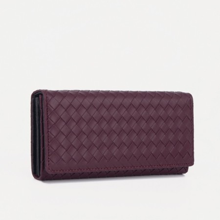 Women's wallet on the button, eggplant color