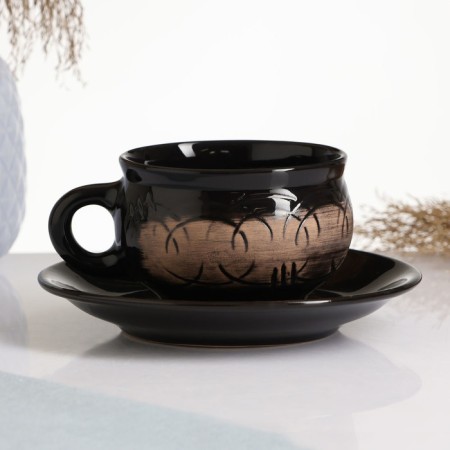 Tea couple "Borisovskaya" 0.25l / 9x6cm + saucer 15cm, old-1