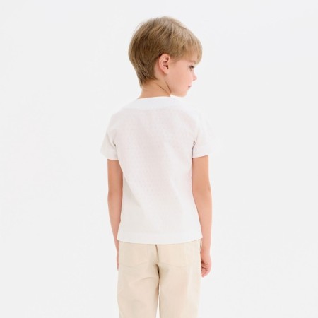 Рубашка для мальчика MINAKU: Cotton Collection цвет белый, рост 122-5