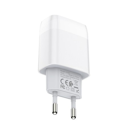 Network charger Hoco C72A, 1xUSB, 2.1 A, Type-C cable, 1 m, white-5