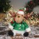 Soft toy "Deer in a striped cap" sits, 44x19 cm