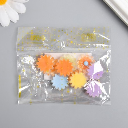 Decor for creativity plastic "Chamomile with a colored core" set 10 pcs mix-2