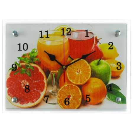 Carty clock is wall-mounted, interior "citruses", silent, 30 x 20 cm