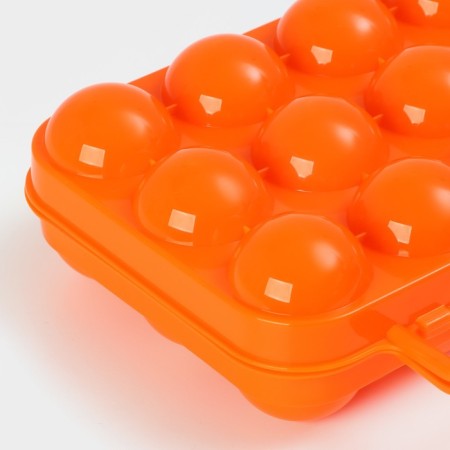 Container for storing eggs with a handle, 20 × 7 cm, 12 cells, color mix-8