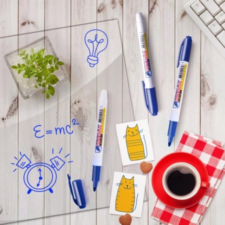 Marker for white boards 2.0 mm, Crown Multi Board Slim, bullet, blue-8