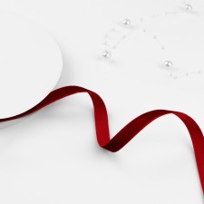 Velvet tape, 10 mm, 18 ± 1 m, burgundy color No. 43