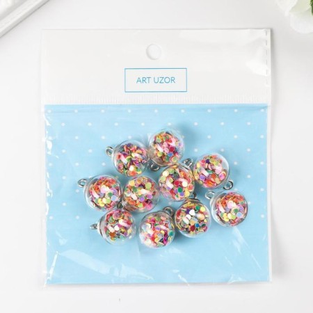 Suspension decorative for creativity glass "ball - circles" d = 1.6 cm set 10 pcs-2