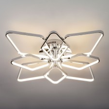 Ceiling Lamp EUROSVET KALIFEA 90081/8, LED, 124 W, 4200K, 11400LM, 800x800x130 mm, color chromium