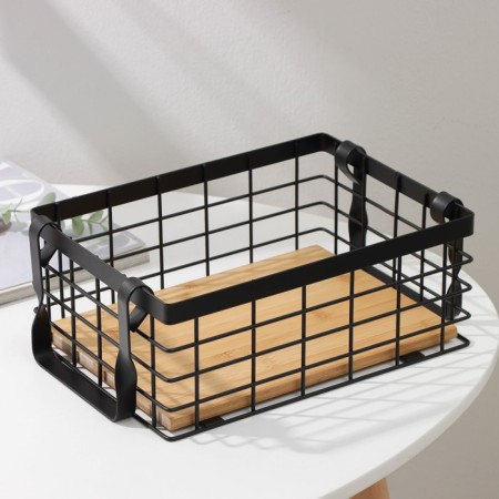 Universal basket Savanna "Aesthetics", 25 × 18.3 × 10 cm, black color