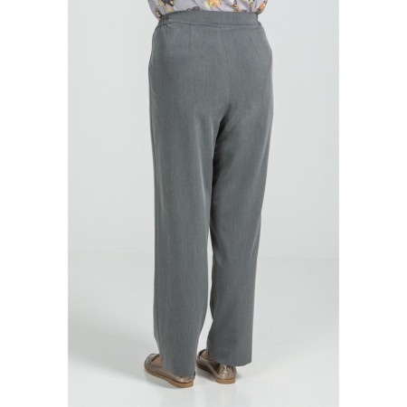 Female trousers, size 56, gray color-3