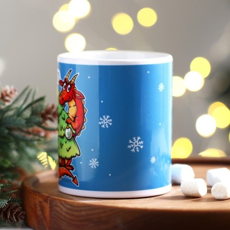 Ceramic mug "Bright year", 320 ml, white color-1