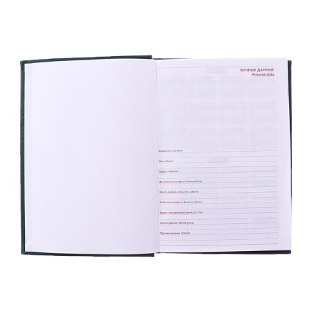 Delivery of a non -stated A5, 160 Vivevella sheets, artificial leather cover, corner perforation, green-12