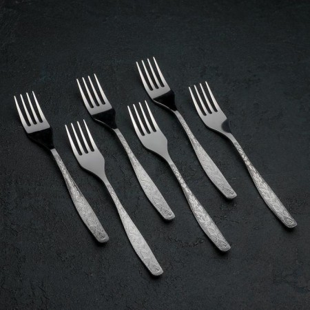 Dessert fork "Uralochka", h = 17.5 cm, thickness 2 mm, silver color-2