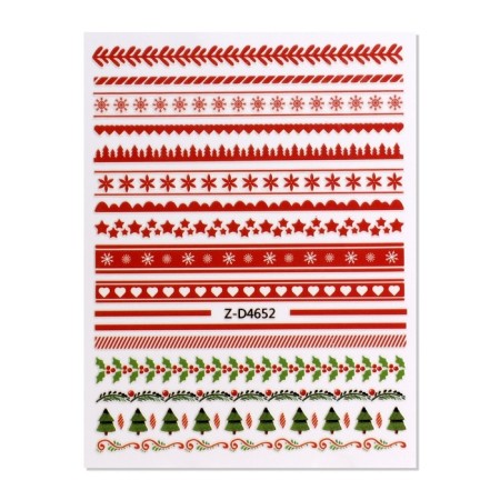 Nail stickers 10.2*8cm New Year's patterns Z-D4652 red/green substrate QF-1