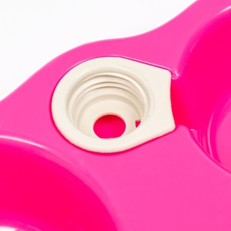 Double bowl with a bottle mount, 150/300 ml, 29.5x15 cm, pink-2
