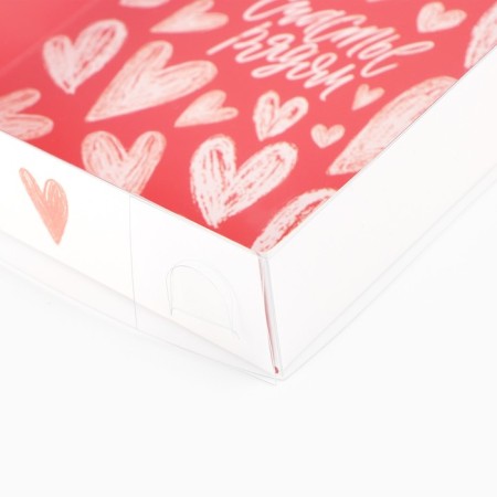 Confectionery packaging, boxing box with PVC lid, "Happiness nearby", 17 x 12 x 3 cm-3