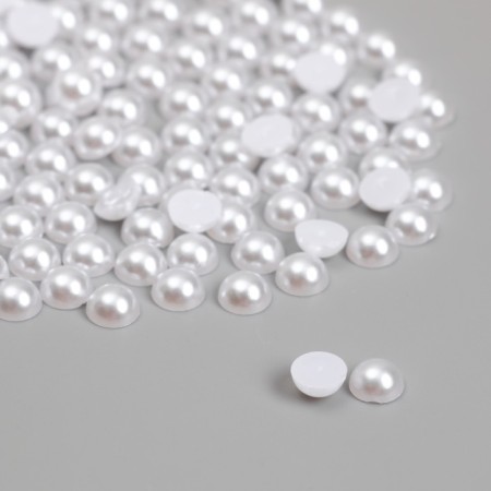 Decor for creativity "Half of the pearl" White set 500 grams 0.6x0.6x0.4 cm