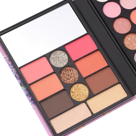 A set of decorative cosmetics (highlighter, blush, glitter, shadows, lipstick, eyebrow shadows)-3