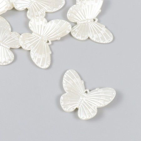 Decor for creativity Plastic "Pearl Butterflies" set 10 pcs 4.1x4.1 cm