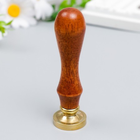 Printing for wax with a wooden handle "Spider with a bullet hole" 9x2.5x2.5 cm-2