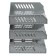 A set of horizontal boots for paper with wide loading "City", 3 pieces, on metal rods, gray