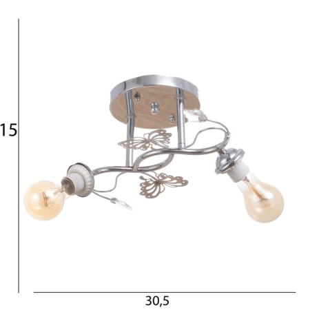 Velma chandelier BP 2x40W E27 Chrome Model: 2600549-9