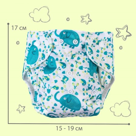 Reusable diaper "Elephants"-3