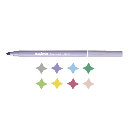 Fleeters 8 colors, Carioca "Pastel", pastel palette, washed off, non -toxic ink, euro suspension-1