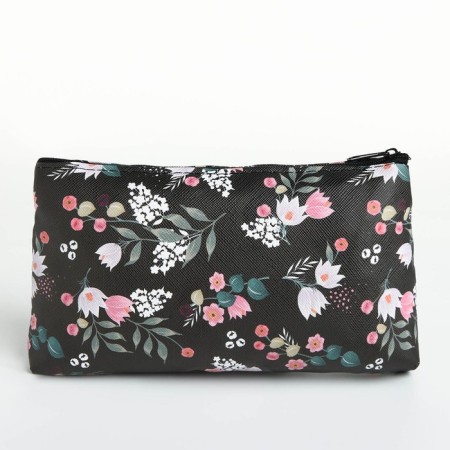 Cosmetic bag with lightning, black color-1