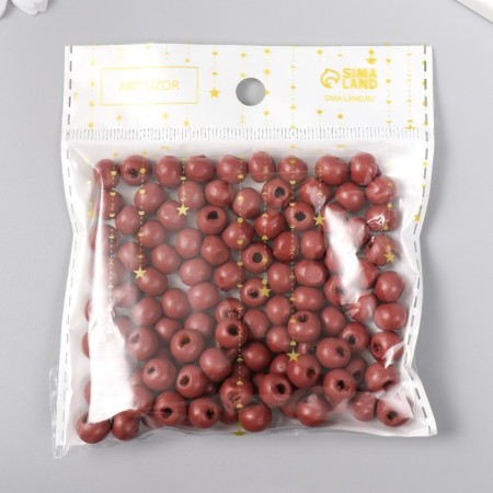 Beads for creativity tree "Rusty brown" D-0.8 cm, set 20 grams-2